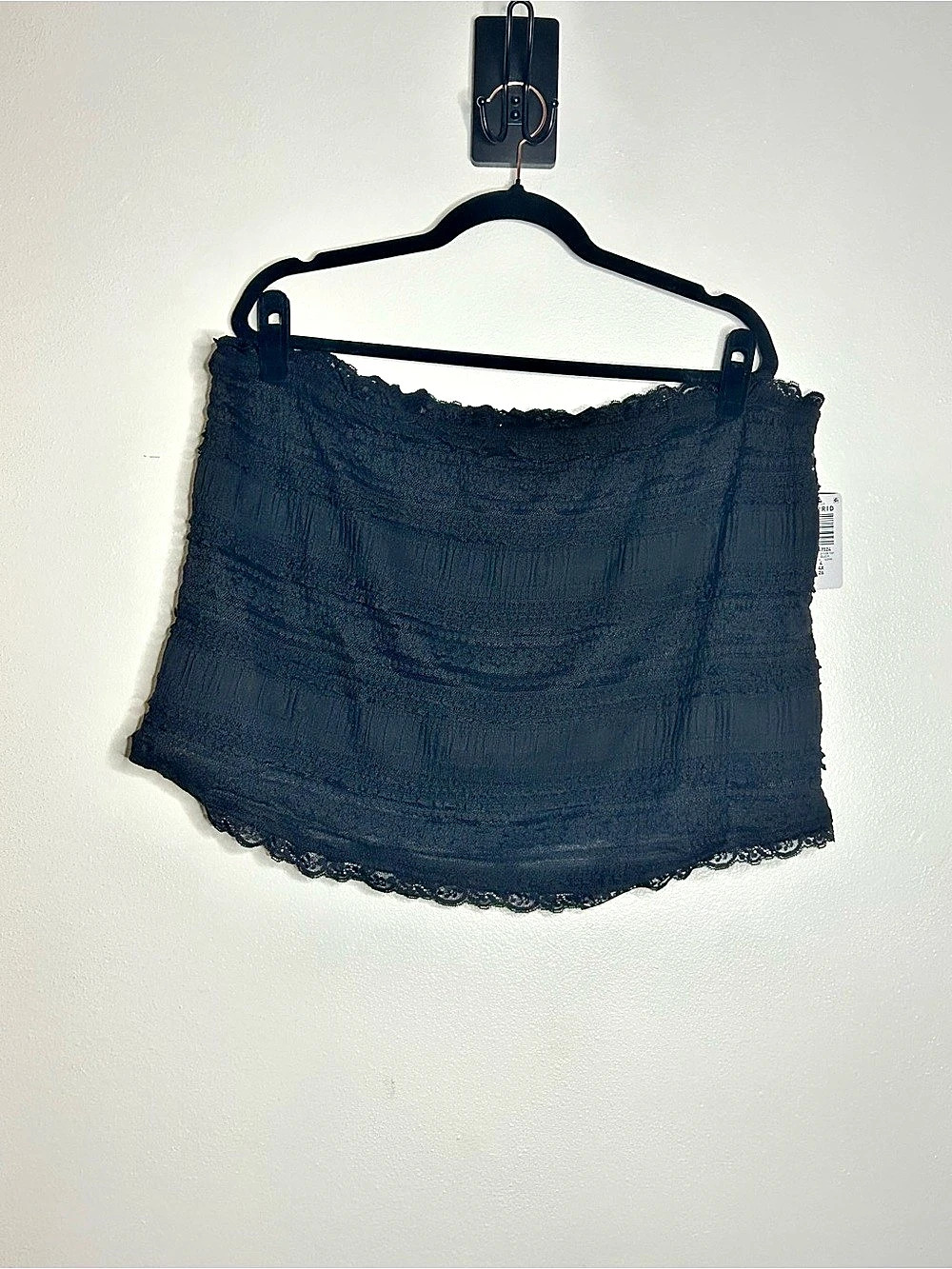 NWT Torrid Festi Deep Black Laced Tiered Strapless Tube Crop Top 4X Size 4 26